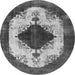 Round Oriental Gray Industrial Rug, urb1036gry