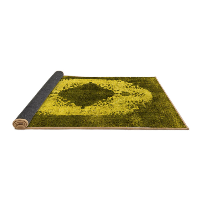 Sideview of Oriental Yellow Industrial Rug, urb1036yw