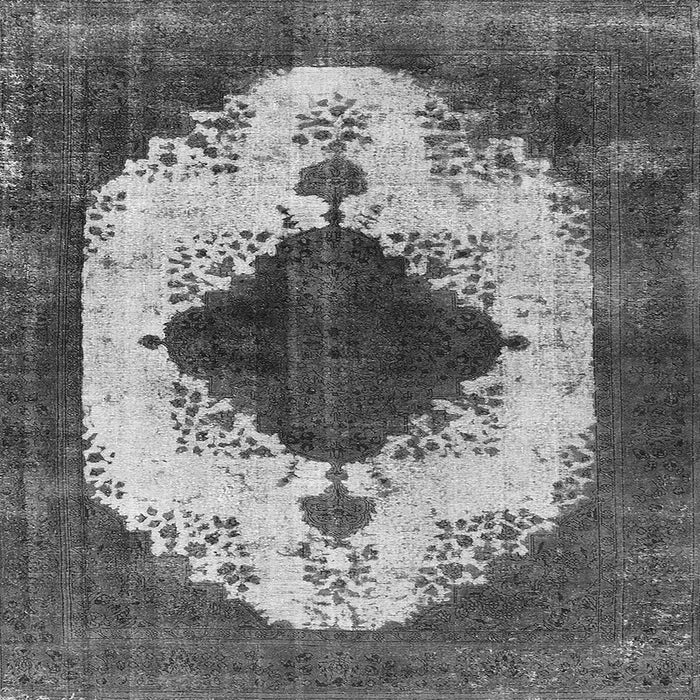 Square Machine Washable Oriental Gray Industrial Rug, wshurb1036gry