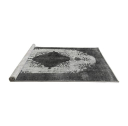Sideview of Machine Washable Oriental Gray Industrial Rug, wshurb1036gry