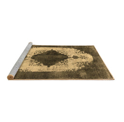 Sideview of Machine Washable Oriental Brown Industrial Rug, wshurb1036brn