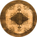 Round Oriental Orange Industrial Rug, urb1036org