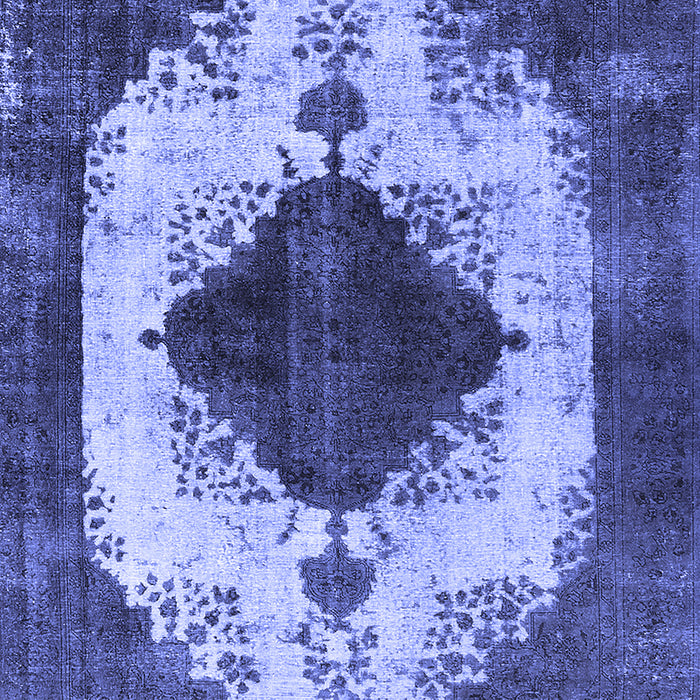 Machine Washable Oriental Blue Industrial Rug, wshurb1036blu