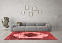 Machine Washable Oriental Red Industrial Rug, wshurb1036red