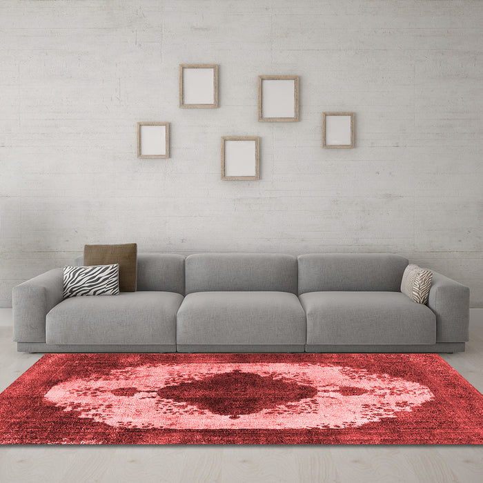 Industrial Red Washable Rugs