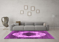 Machine Washable Oriental Pink Industrial Rug, wshurb1036pnk