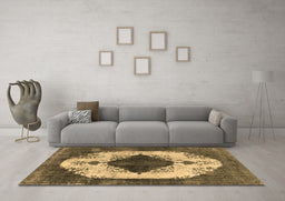 Machine Washable Oriental Brown Industrial Rug in a Living Room,, wshurb1036brn