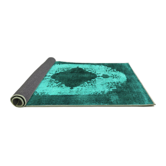 Sideview of Oriental Turquoise Industrial Rug, urb1036turq