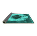 Sideview of Oriental Turquoise Industrial Rug, urb1036turq