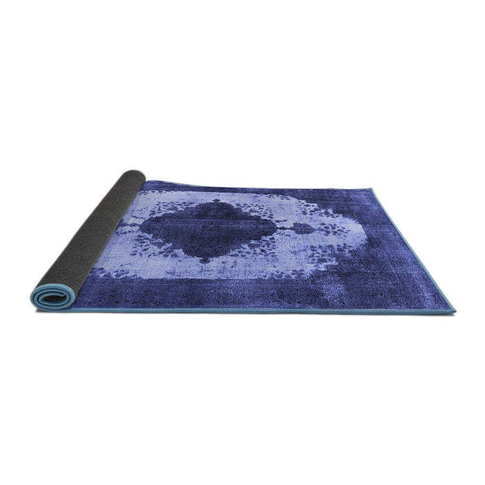 Sideview of Oriental Blue Industrial Rug, urb1036blu