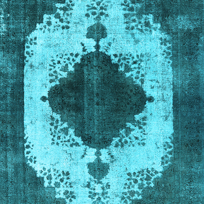 Machine Washable Oriental Light Blue Industrial Rug, wshurb1036lblu