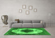 Machine Washable Oriental Green Industrial Area Rugs in a Living Room,, wshurb1036grn