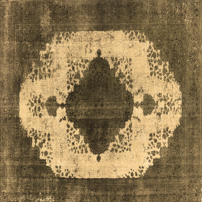 Square Oriental Brown Industrial Rug, urb1036brn