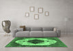 Machine Washable Oriental Emerald Green Industrial Area Rugs in a Living Room,, wshurb1036emgrn