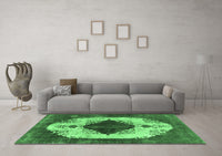 Machine Washable Oriental Emerald Green Industrial Rug, wshurb1036emgrn