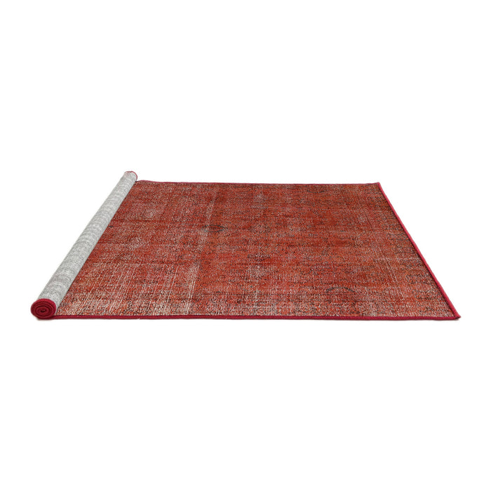 Sideview of Machine Washable Industrial Modern Orange Rug, wshurb1037