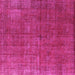 Square Machine Washable Oriental Pink Industrial Rug, wshurb1037pnk