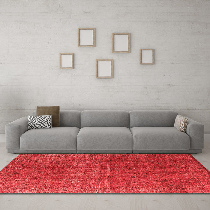 Industrial Red Washable Rugs