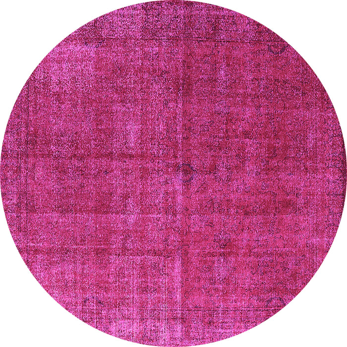 Round Machine Washable Oriental Pink Industrial Rug, wshurb1037pnk