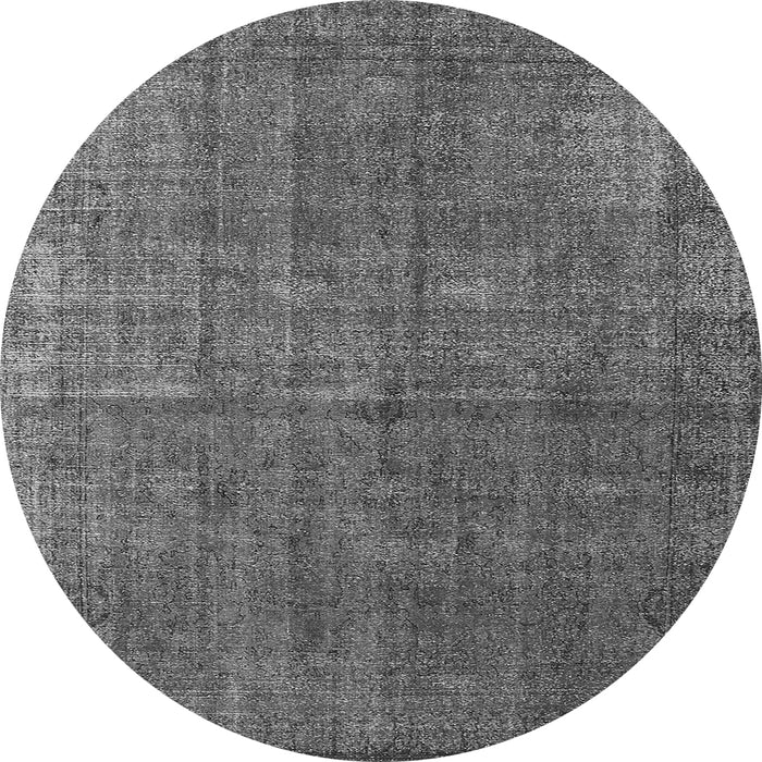 Round Oriental Gray Industrial Rug, urb1037gry