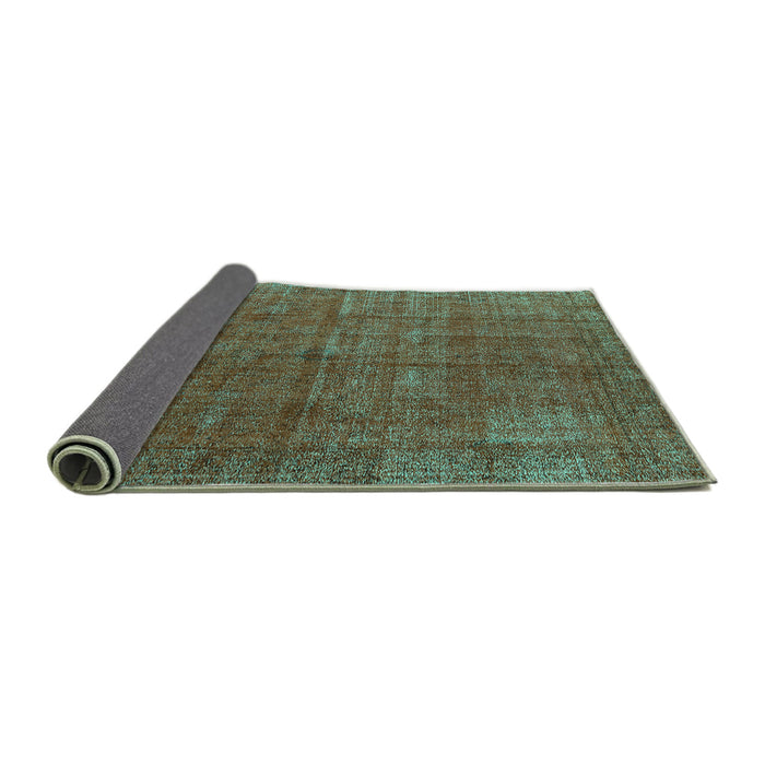 Sideview of Oriental Turquoise Industrial Rug, urb1037turq