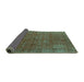 Sideview of Oriental Turquoise Industrial Rug, urb1037turq