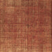 Square Oriental Brown Industrial Rug, urb1037brn