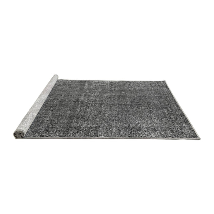 Sideview of Machine Washable Oriental Gray Industrial Rug, wshurb1037gry
