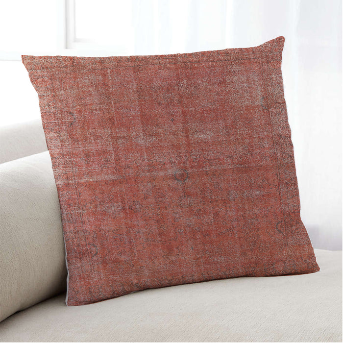 Lifestyle Image of Mid-Century Modern Urban Square Orange Throw Pillow, 18 inch by 18 inch, pwurb1037