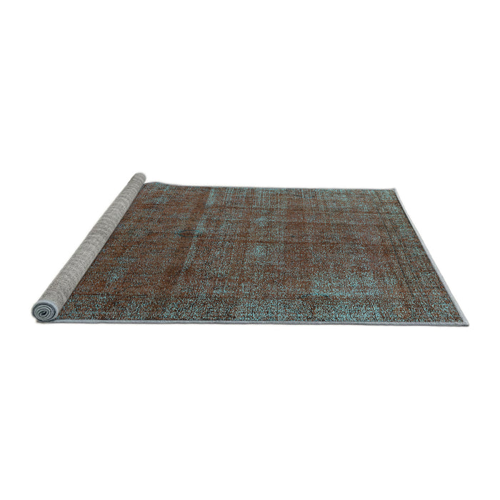 Sideview of Machine Washable Oriental Light Blue Industrial Rug, wshurb1037lblu