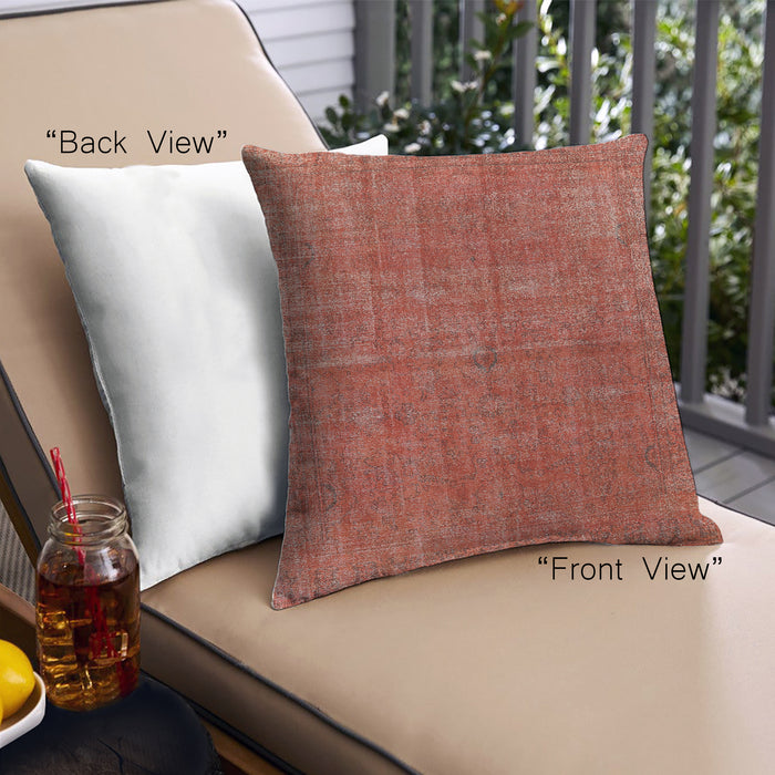 Front View of Mid-Century Modern Urban Square Orange Throw Pillow, 18 inch by 18 inch, pwurb1037