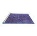 Sideview of Machine Washable Oriental Blue Industrial Rug, wshurb1037blu