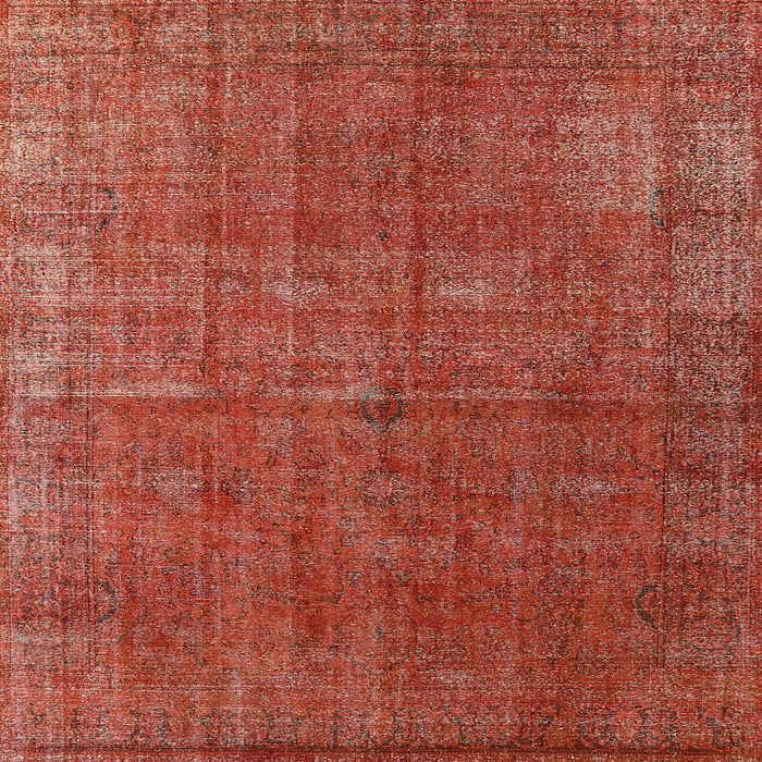 Square Machine Washable Industrial Modern Orange Rug, wshurb1037