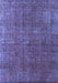 Machine Washable Oriental Blue Industrial Rug, wshurb1037blu