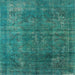 Square Machine Washable Industrial Modern Light Sea Green Rug, wshurb1038