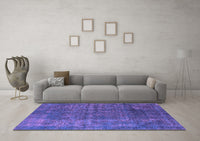 Machine Washable Oriental Purple Industrial Rug, wshurb1038pur