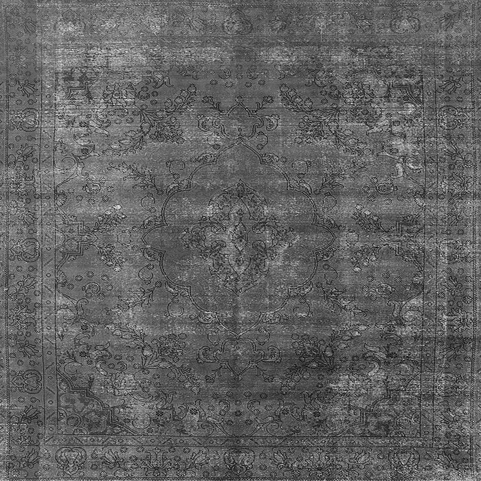 Square Machine Washable Oriental Gray Industrial Rug, wshurb1038gry