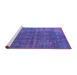 Sideview of Machine Washable Oriental Purple Industrial Area Rugs, wshurb1038pur