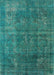 Mid-Century Modern Light Sea Green Oriental Rug, urb1038