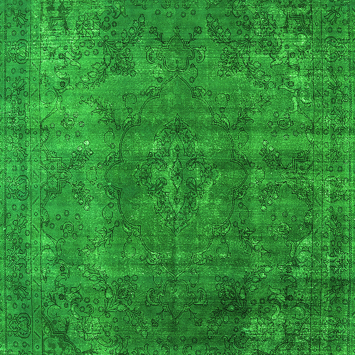 Machine Washable Oriental Green Industrial Area Rugs, wshurb1038grn