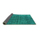 Sideview of Oriental Turquoise Industrial Rug, urb1038turq