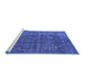 Sideview of Machine Washable Oriental Blue Industrial Rug, wshurb1038blu