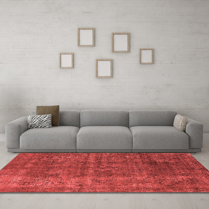 Industrial Red Washable Rugs