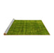 Sideview of Machine Washable Oriental Yellow Industrial Rug, wshurb1038yw