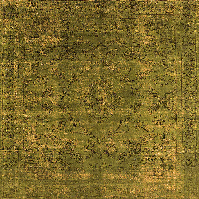 Square Machine Washable Oriental Orange Industrial Area Rugs, wshurb1038org