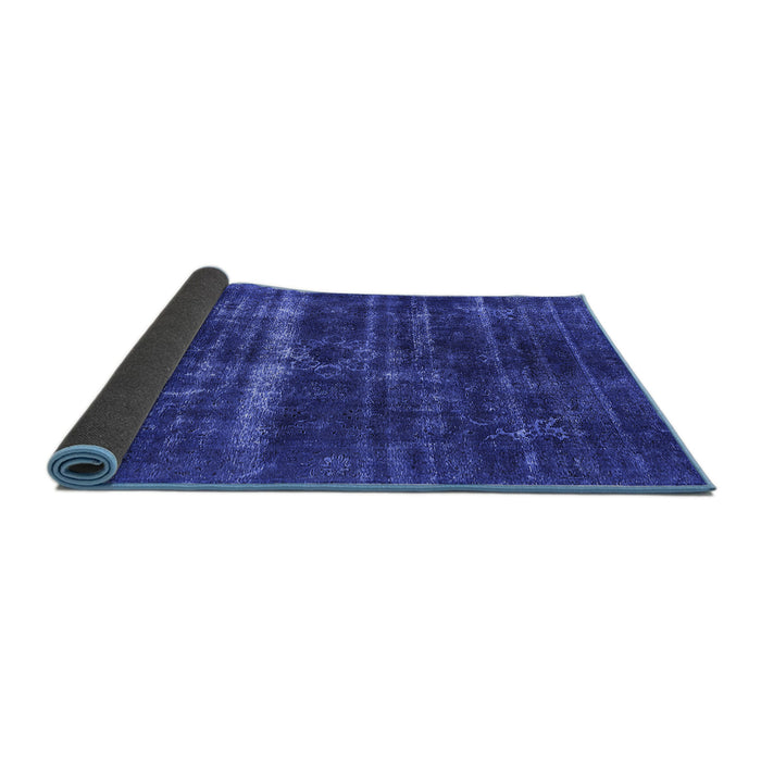 Sideview of Oriental Blue Industrial Rug, urb1039blu