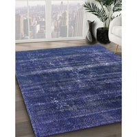 Mid-Century Modern Blue Oriental Rug, urb1039