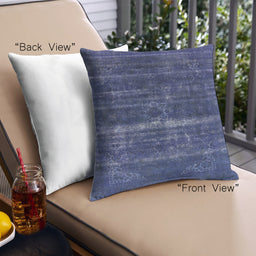 Front View of Mid-Century Modern Urban Square Lapis Blue Throw Pillow, 18 inch by 18 inch, pwurb1039