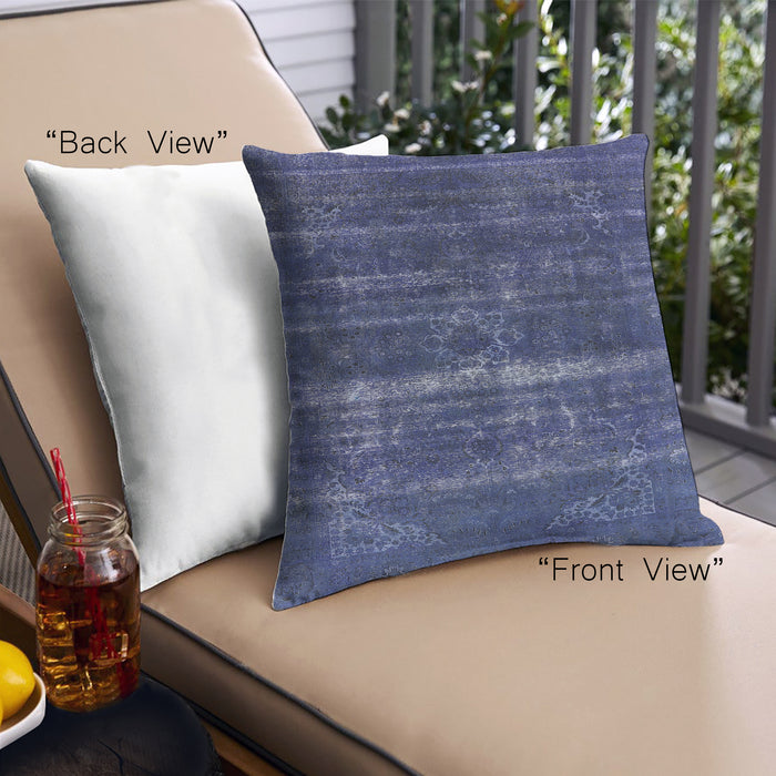 Front View of Mid-Century Modern Urban Square Lapis Blue Throw Pillow, 18 inch by 18 inch, pwurb1039