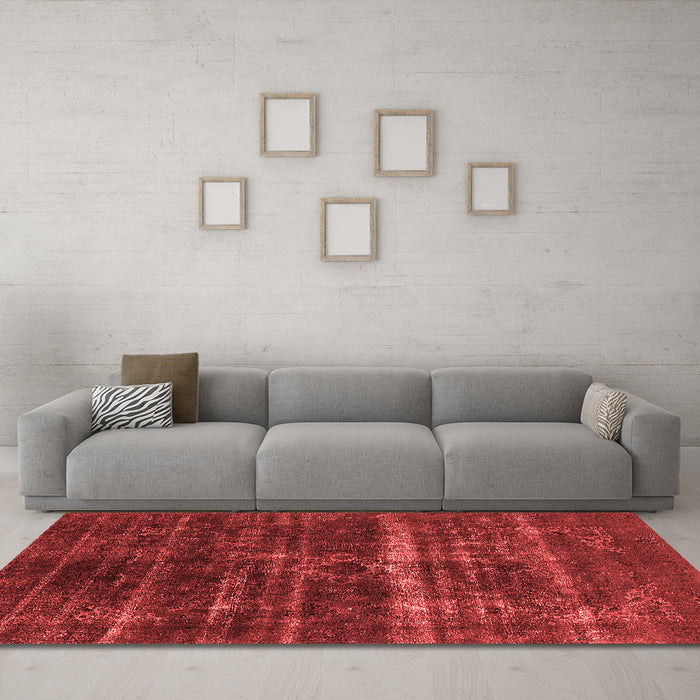 Industrial Red Washable Rugs
